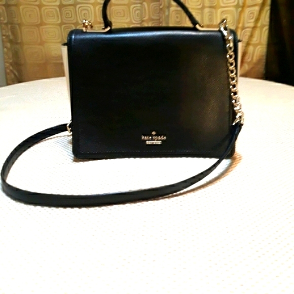 NWOT Kate Spade Patterson Drive medium Maisie crossbody satchel in cement/black - Picture 13 of 14